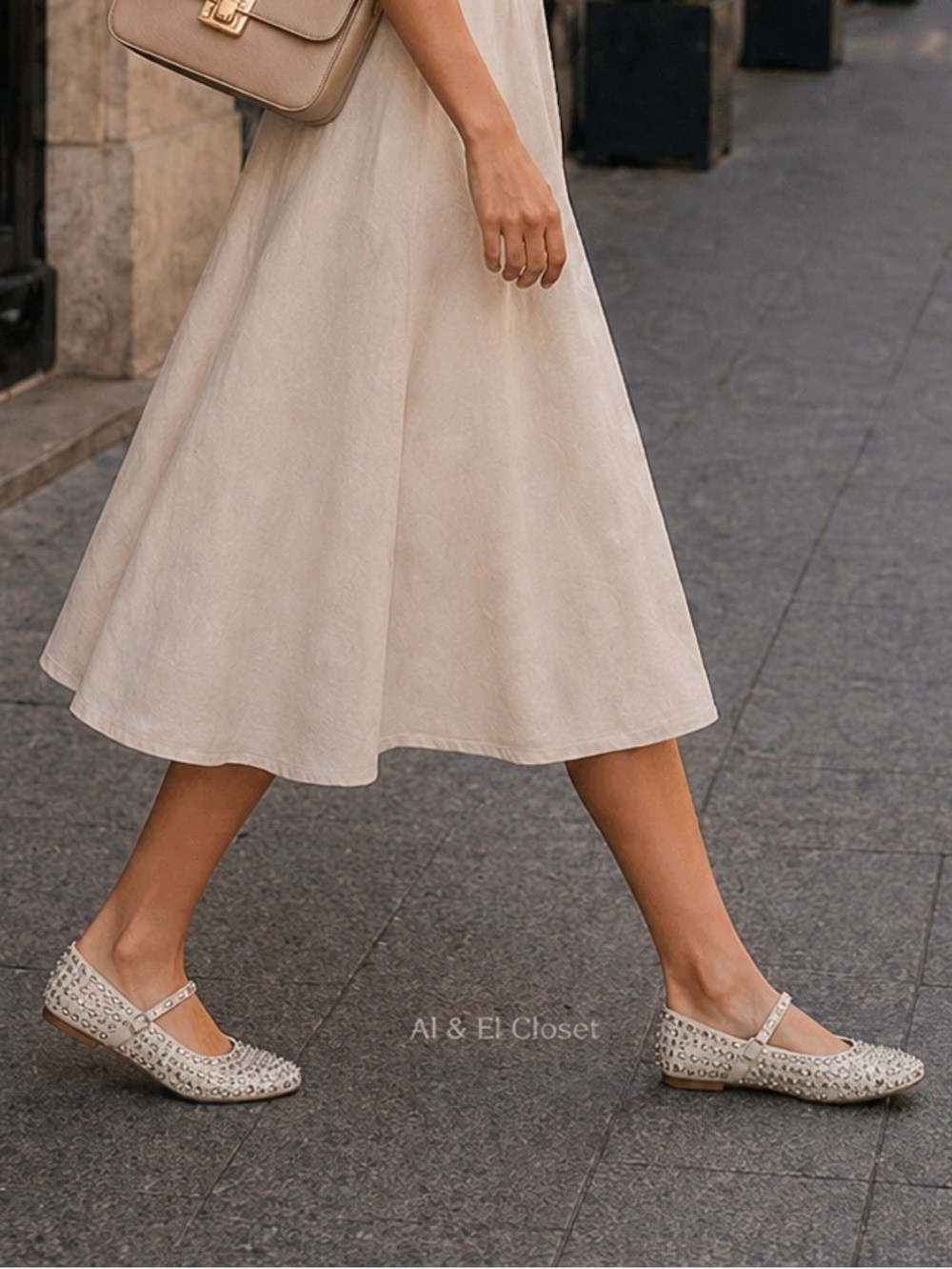 A New Day Issa Flats White Studded Mary Jane Shoes Vegan | Size 7 | New With Box